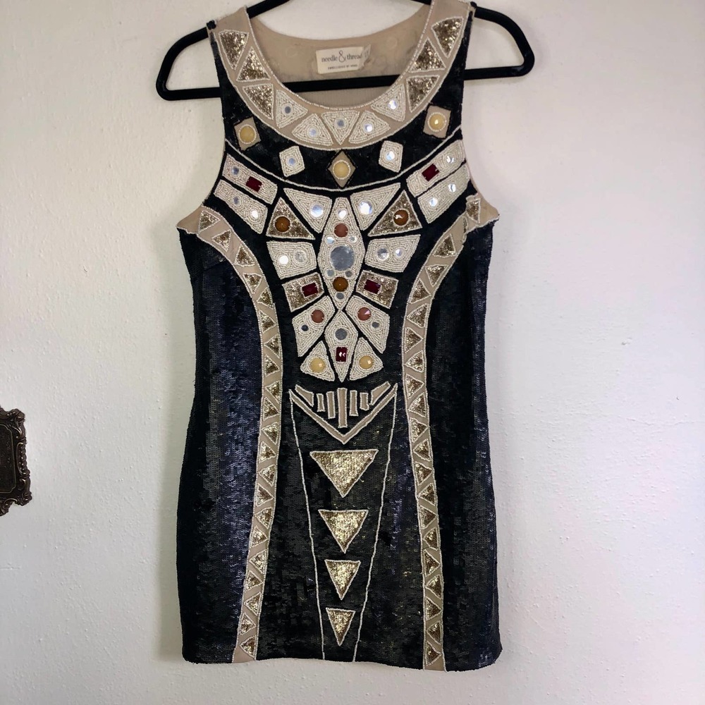 Needle & Thread Sequin Cocktail Dress Size 8